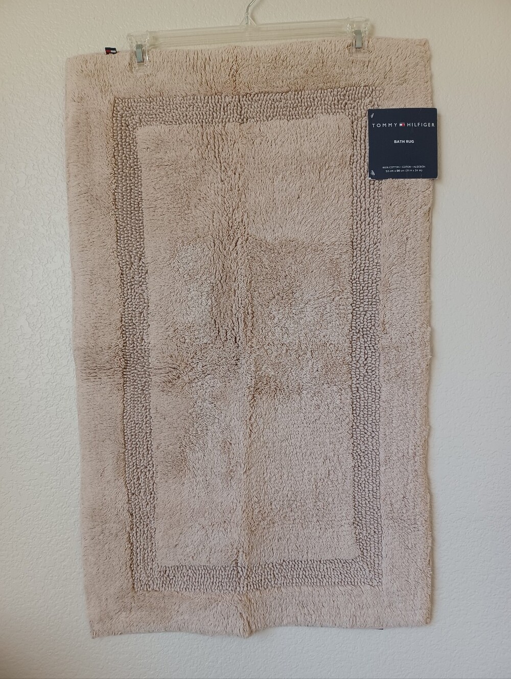Tommy Hilfiger Bath Mat Rug 100% Cotton Tan 21"x34" NWT